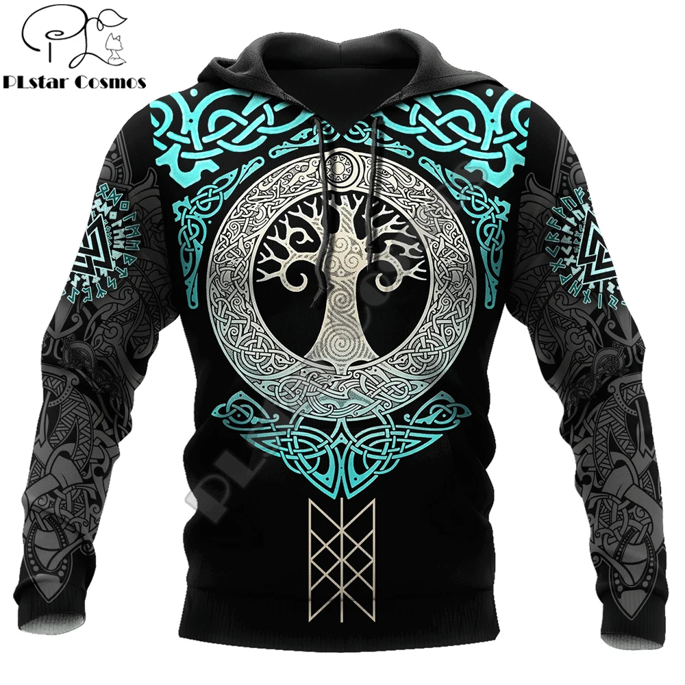 Sudadera capucha 3D Mjolnir Odin Tattoo – Estampado completo hombre - imagen 3