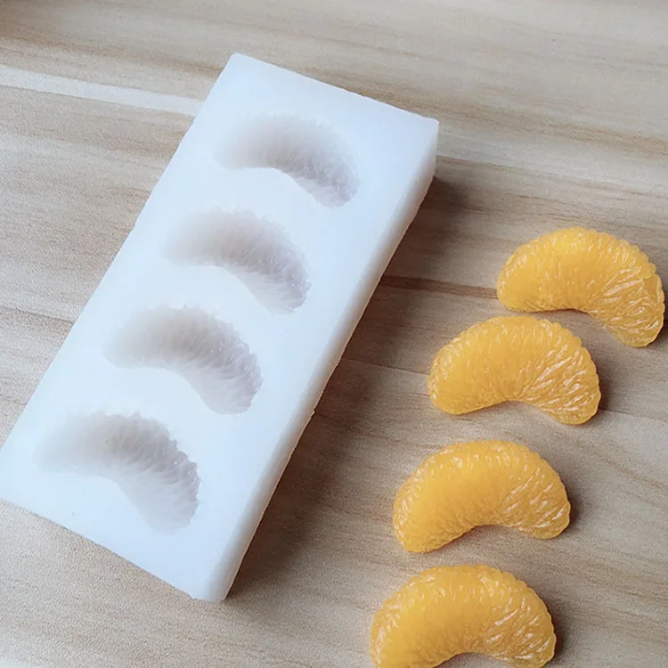 Molde semicircular de silicona naranja para DIY
