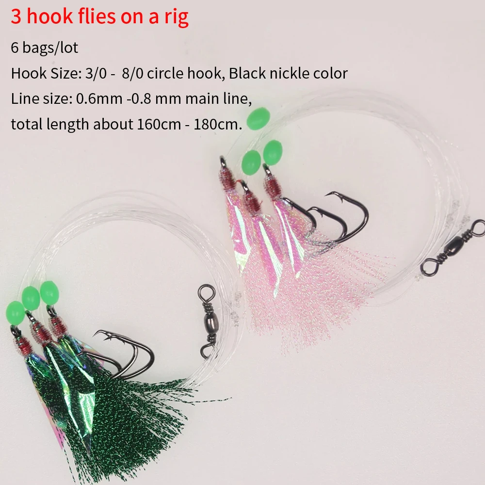 Sabiki para mar - Aparejos de pesca, tallas 1/0 a 8/0 surtidos - imagen 4