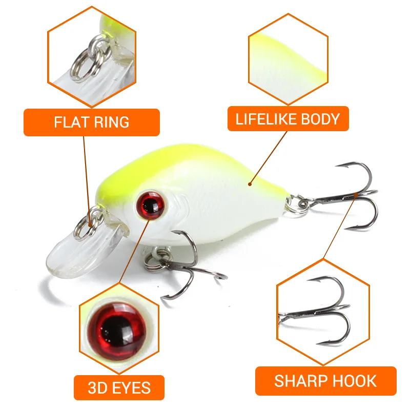 Wobbler flotante Crankbait 5,5 cm – Señuelo de superficie para lucio - imagen 5