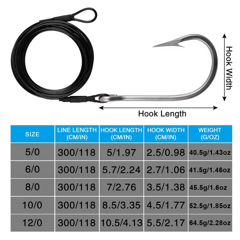 Anzuelos Tiburón 400LB Obsession – Lider nailon agua salada