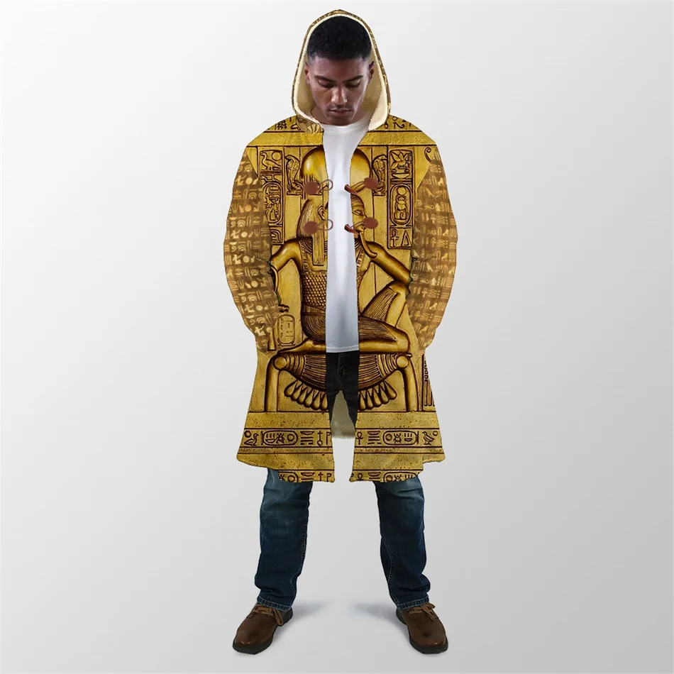 Capa de invierno DP13 con capucha de lana 3D Ankh para hombre - imagen 4