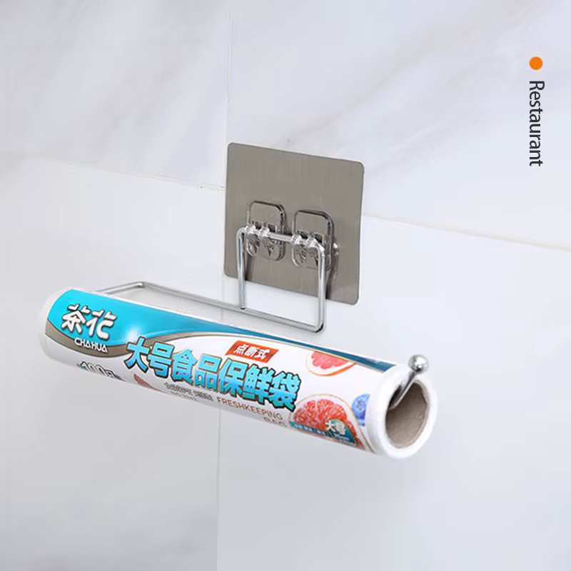 Soporte colgante de papel higiénico de baño con toallero y estante - imagen 3