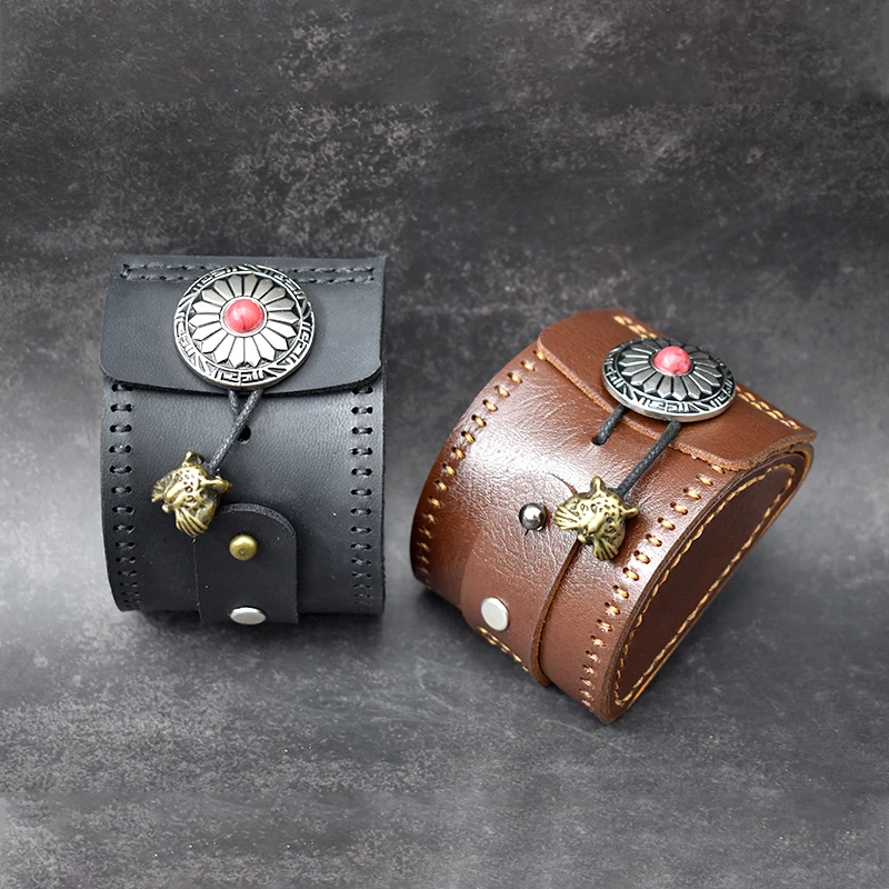 Bolsa de cuero para tirachinas - vista frontal