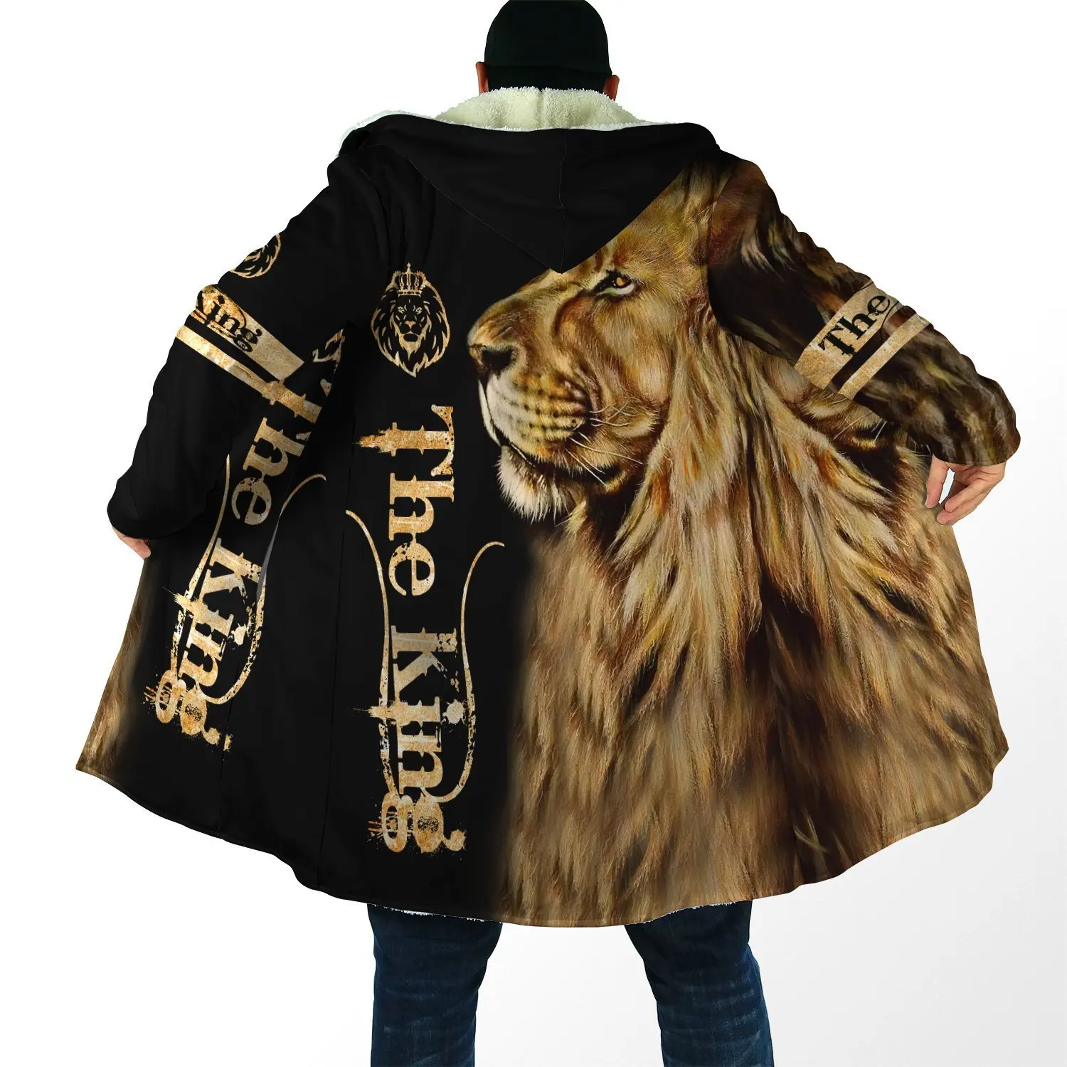 DP12 2021 capa de pesca lana gruesa capucha estampado 3D León