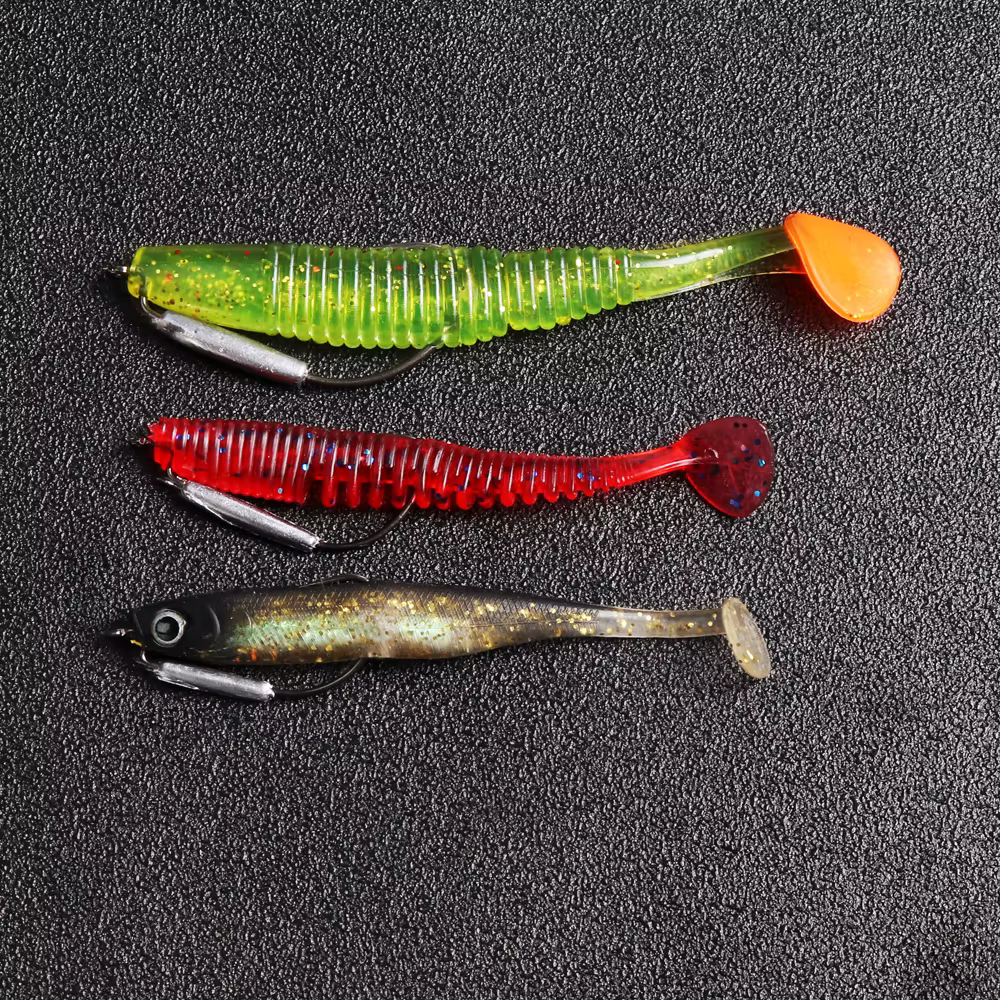 ATUENO Anzuelos manivela acero alto carbono para vinilo de pesca - imagen 4