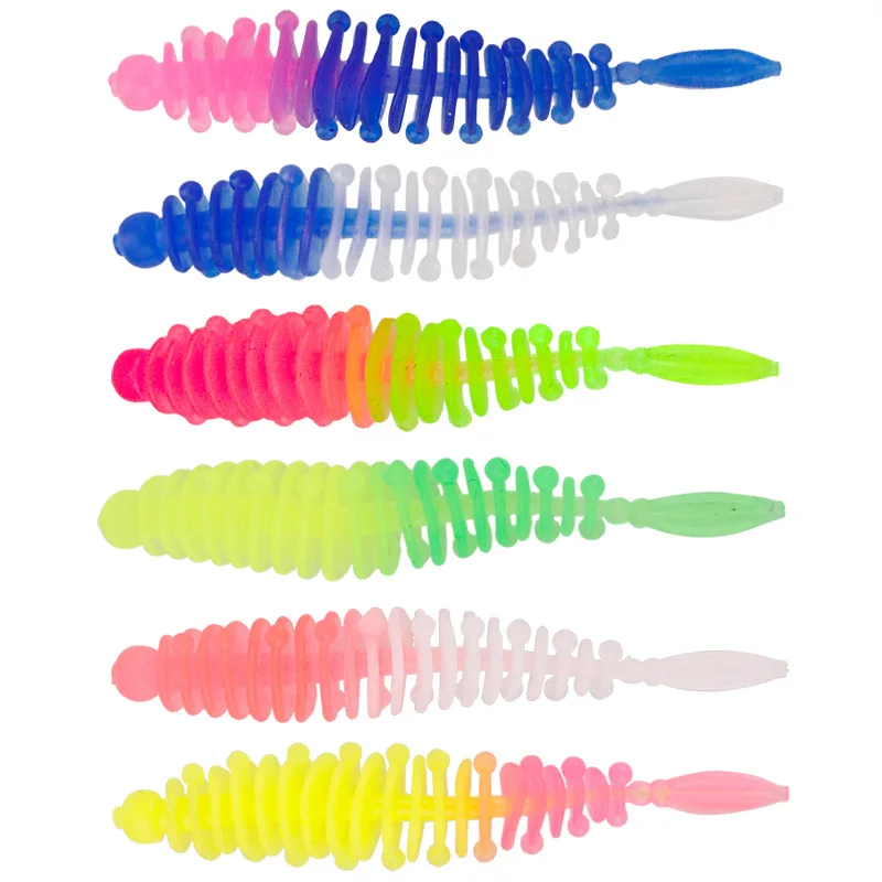 Señuelo doble topwater cuerpo gusano cola larva vinilo - imagen 5