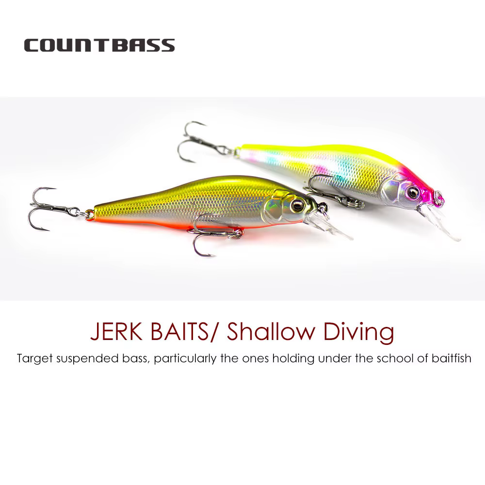 COUNTBASS Afundando Minnow 80mm – Señuelos jerk para la perca