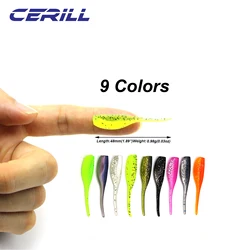 Ceril swimbait de silicona cola de aguja color para lubina y carpa