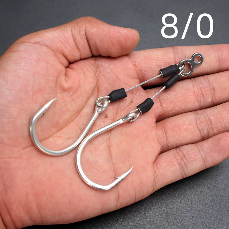Leaddeers Anzuelos Jig Head Doble Acero Inoxidable 316 con púas - imagen 5
