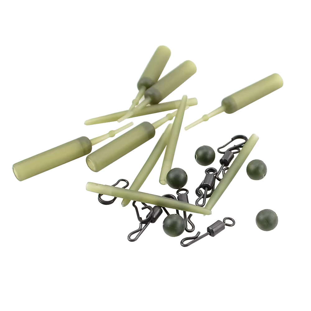 Kit accesorios pesca carpa con mangas amortiguación y clips seguridad - imagen 4