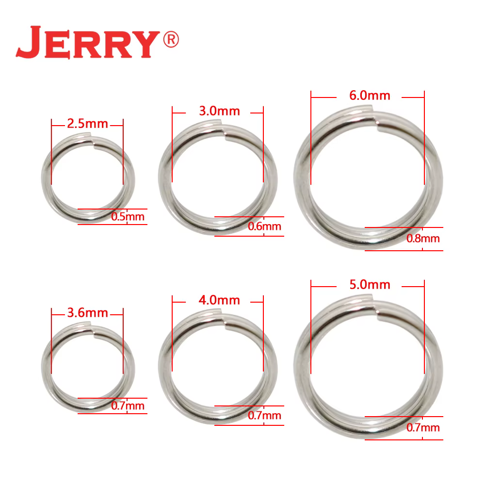 Anillo dividido Jerry acero inoxidable para senuelos duros y cucharas