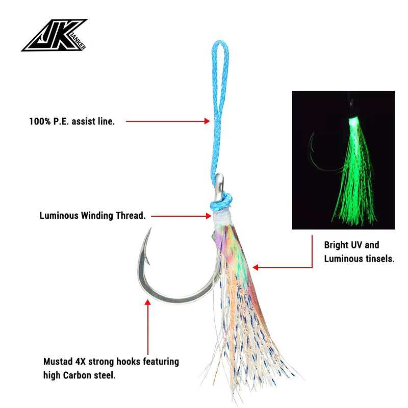 Mustad JK PAS-L Anzuelo círculo de carbono para mar - imagen 2