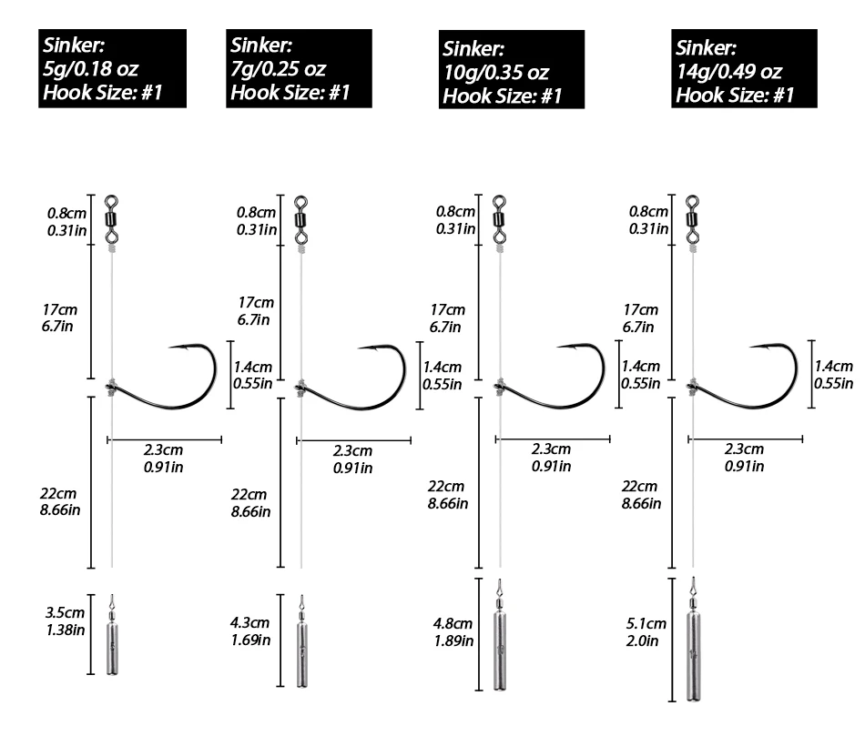 Detalle del gancho wacky afilado