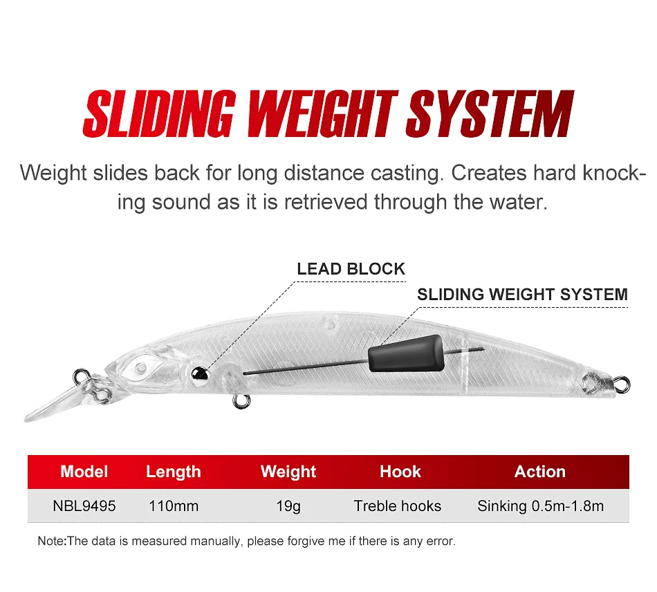 Sistema de peso deslizante del señuelo