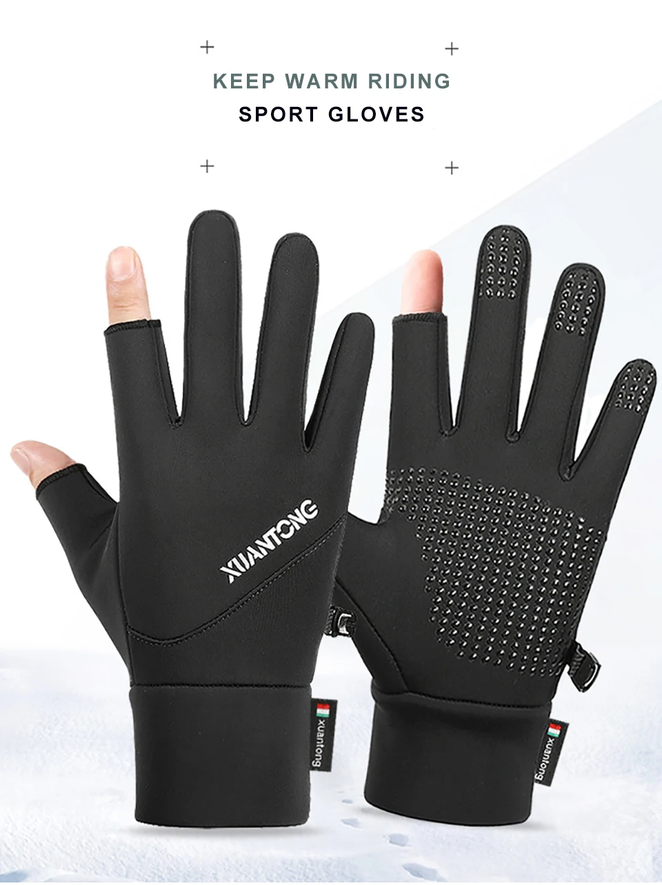 Guantes de pesca de invierno WALK FISH en uso