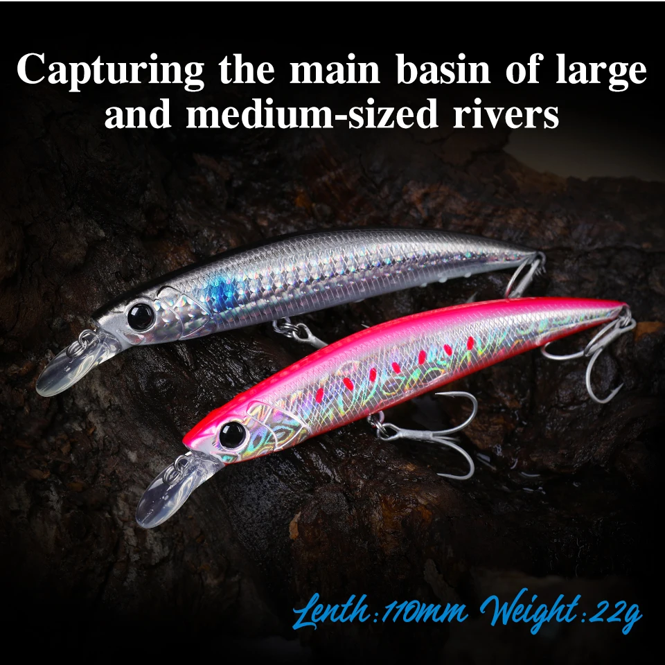 Tsurinoya DW77 Minnow – 110mm 22g para Trucha y Lubina - imagen 3