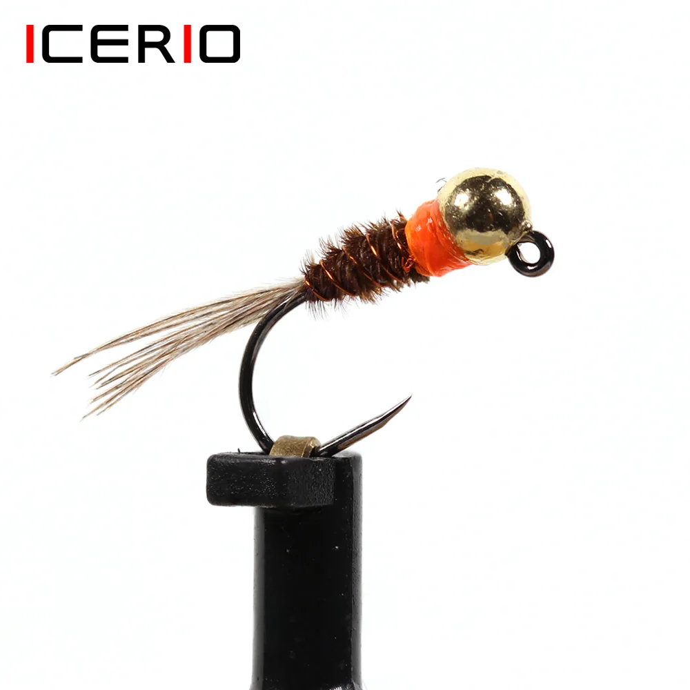 ICERIO Perdigon Jig – Cabeza de cuentas sin púas para ninfa mosca
