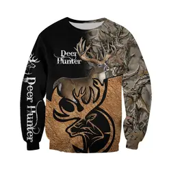 Sudadera con capucha estampado 3D camuflaje unisex cazadores ciervos