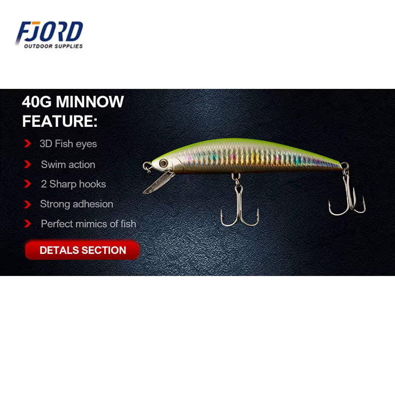 Fjord Brave Minnow Señuelo duro de plástico para pesca en mar - imagen 4
