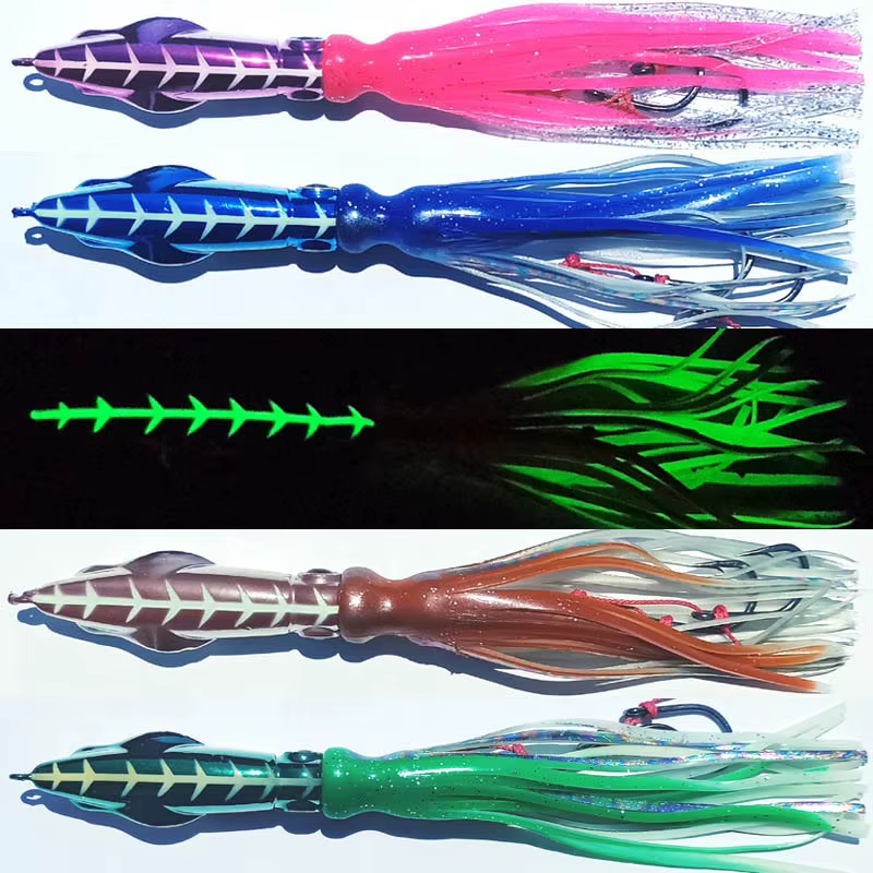 Jig Kabura luminoso con falda para jigging de fondo - imagen 3