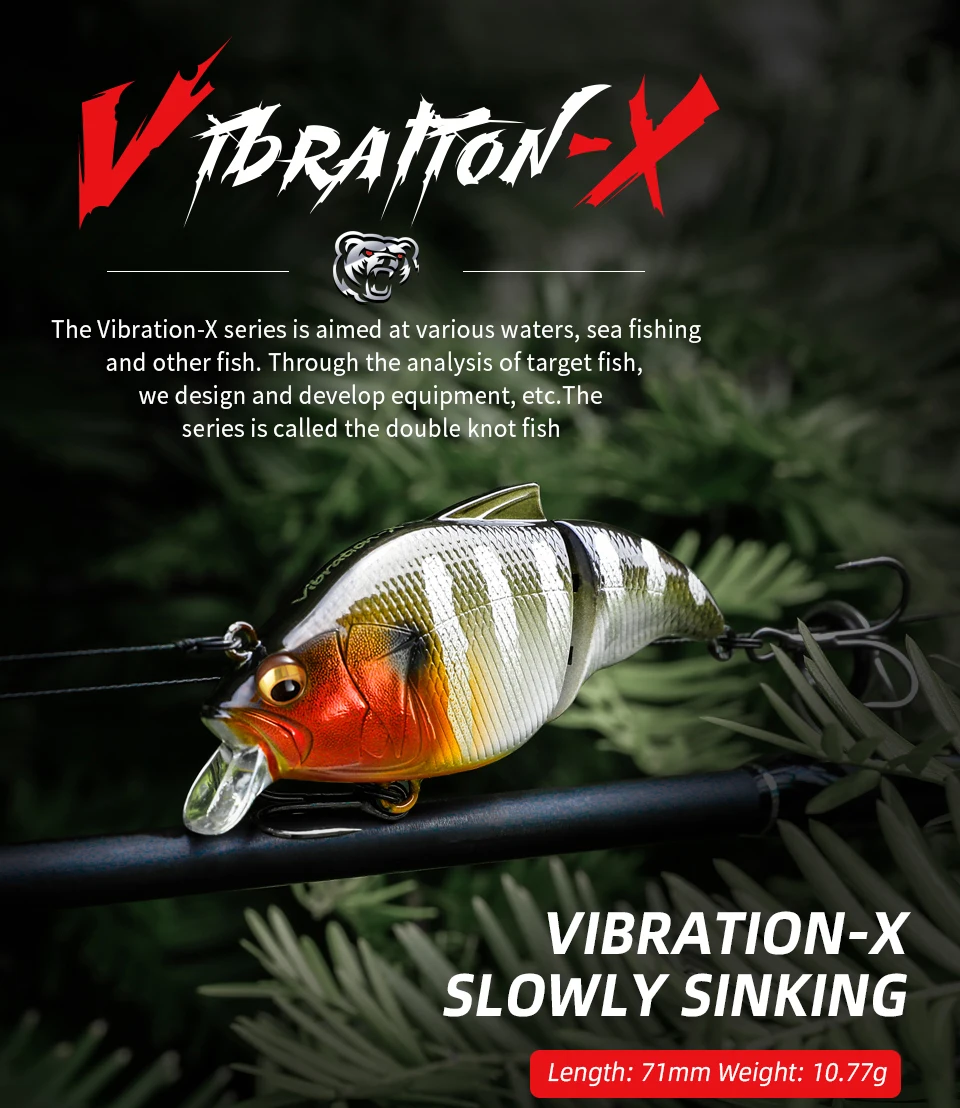 Señuelo BEARKING 71mm para pesca en hielo visto desde arriba