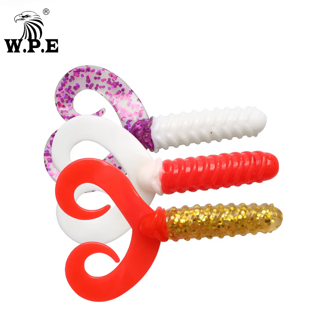 Señuelo blando W.P.E 75mm cola bifurcada – Multicolor para carpa - imagen 5