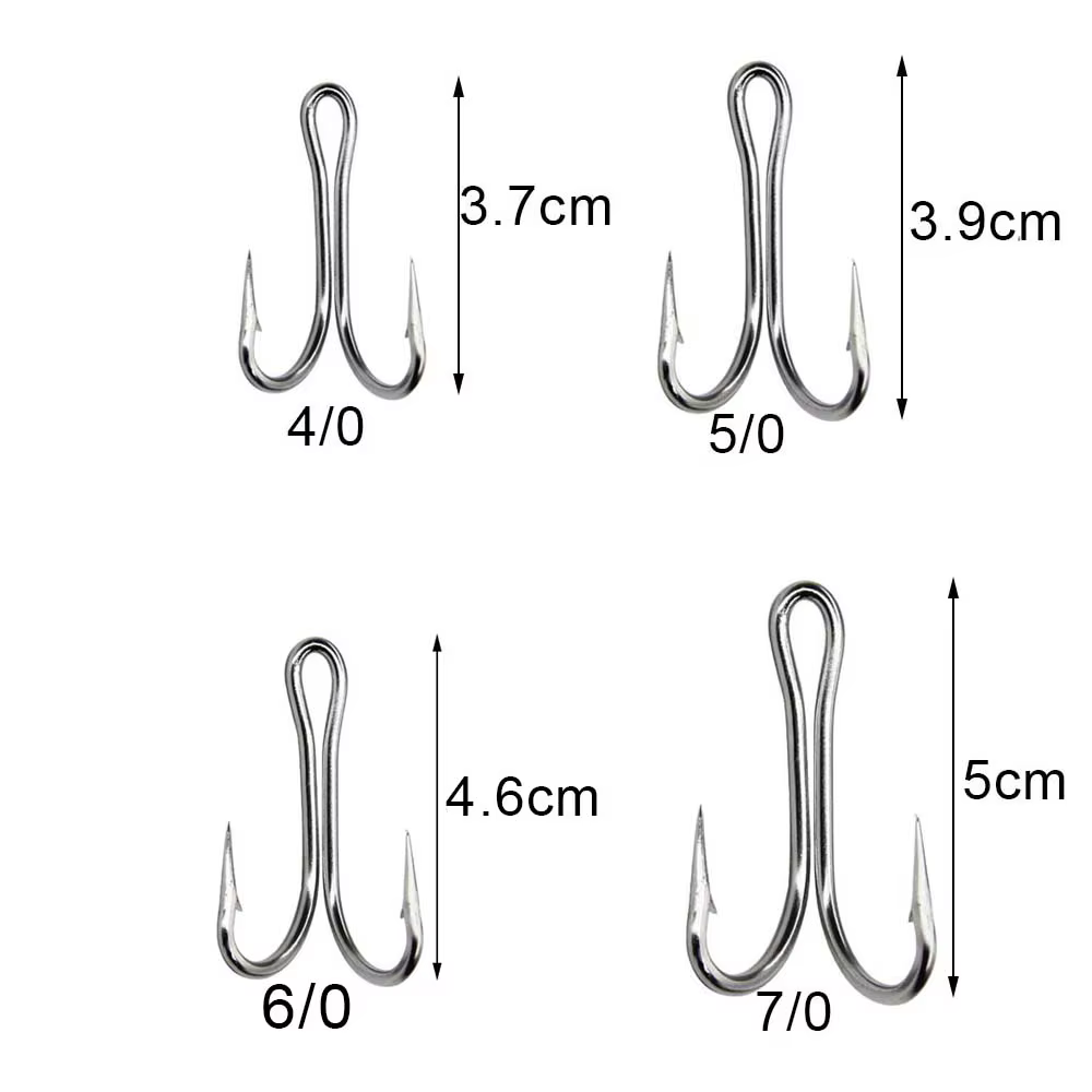 Anzuelos dobles de acero inoxidable afilados para pesca profesional - imagen 3