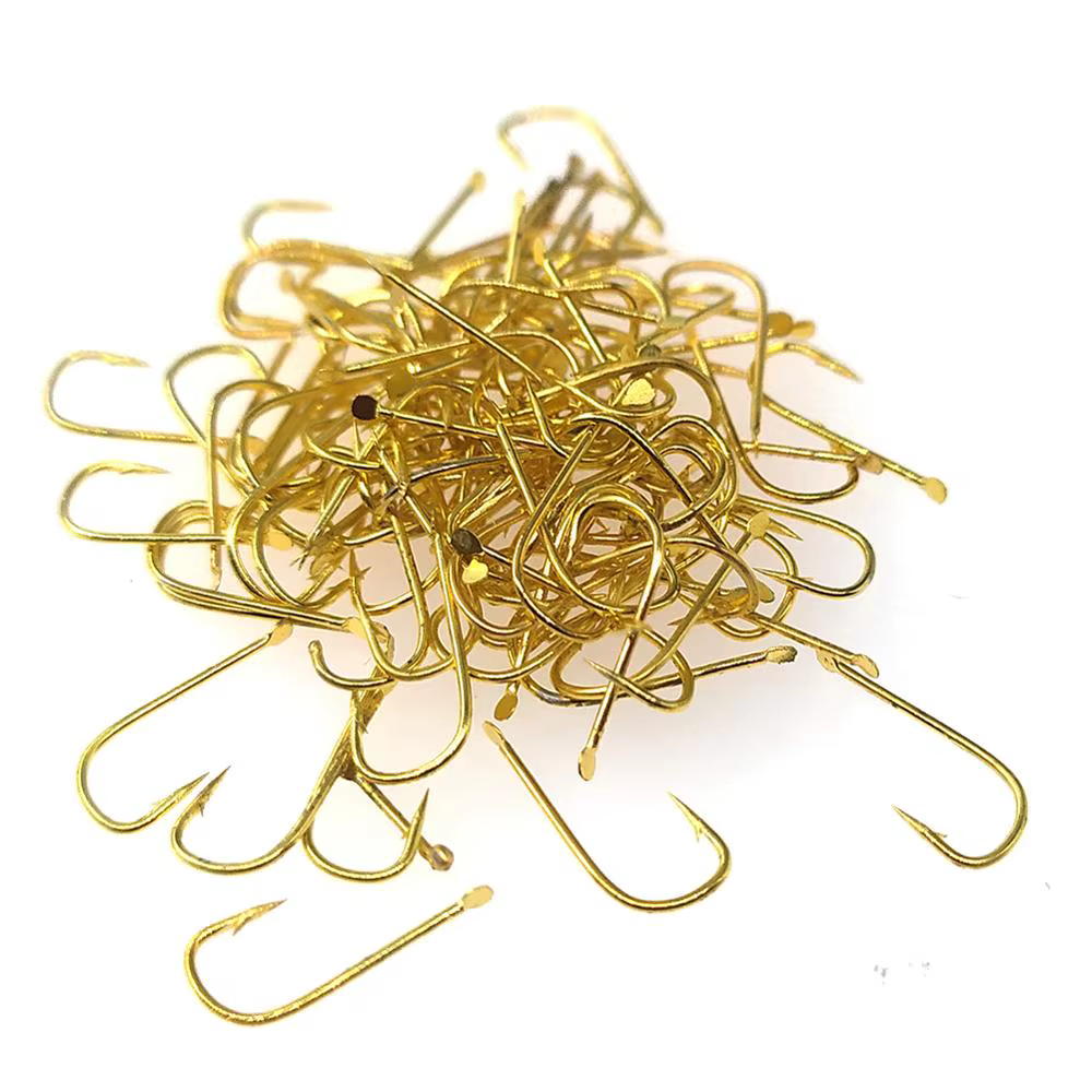 Anzuelo dorado de alambre fino para cebo vivo