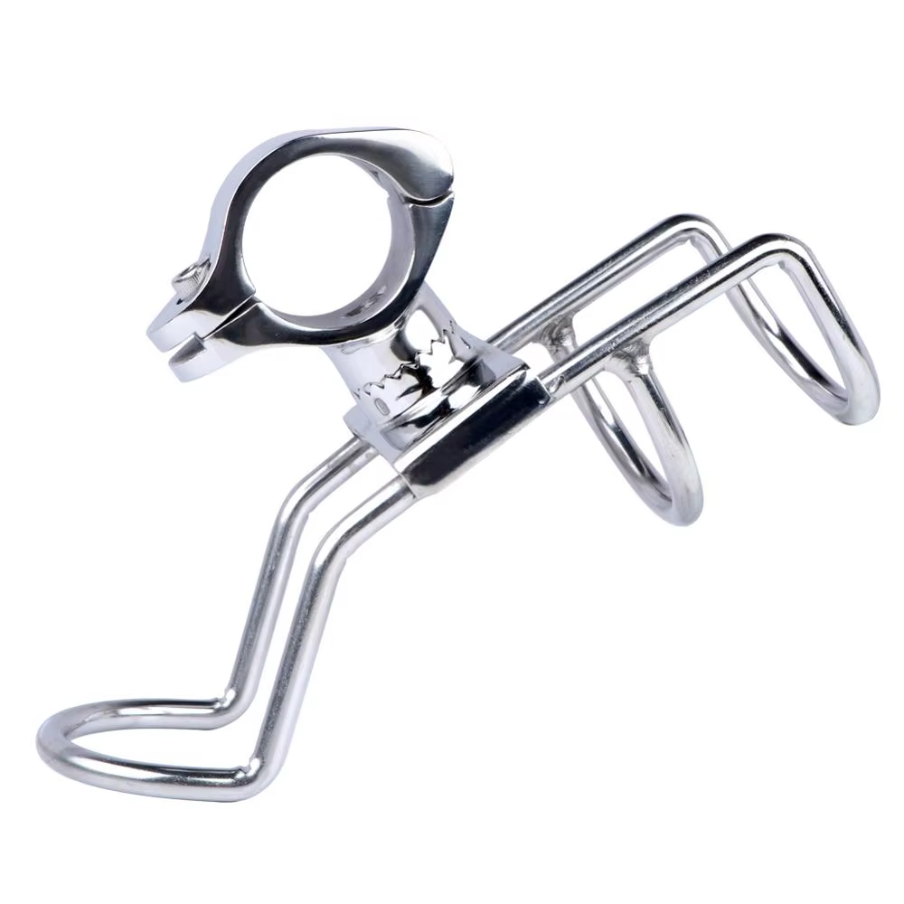 Soporte de caña para kayak con abrazadera de acero inoxidable 316