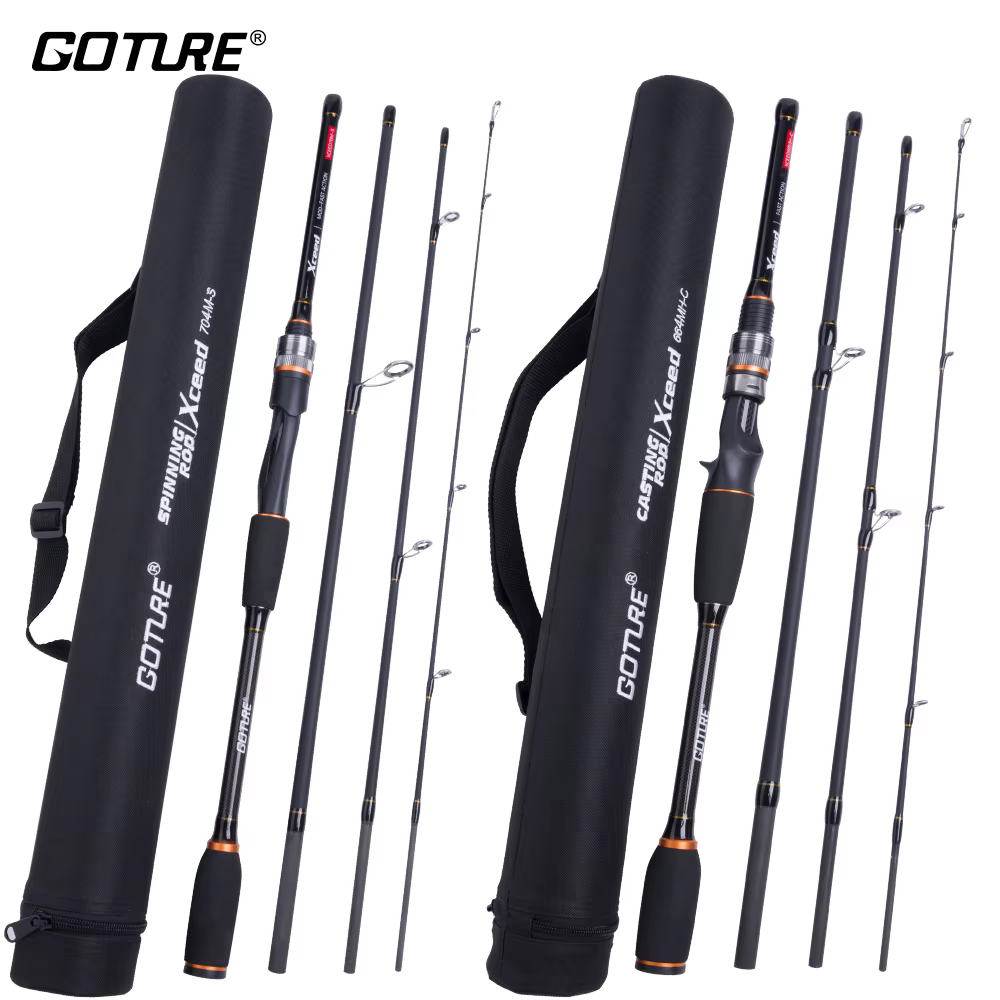 Goture Caña spinning fibra carbono para Lucio – 4 piezas 1,98m