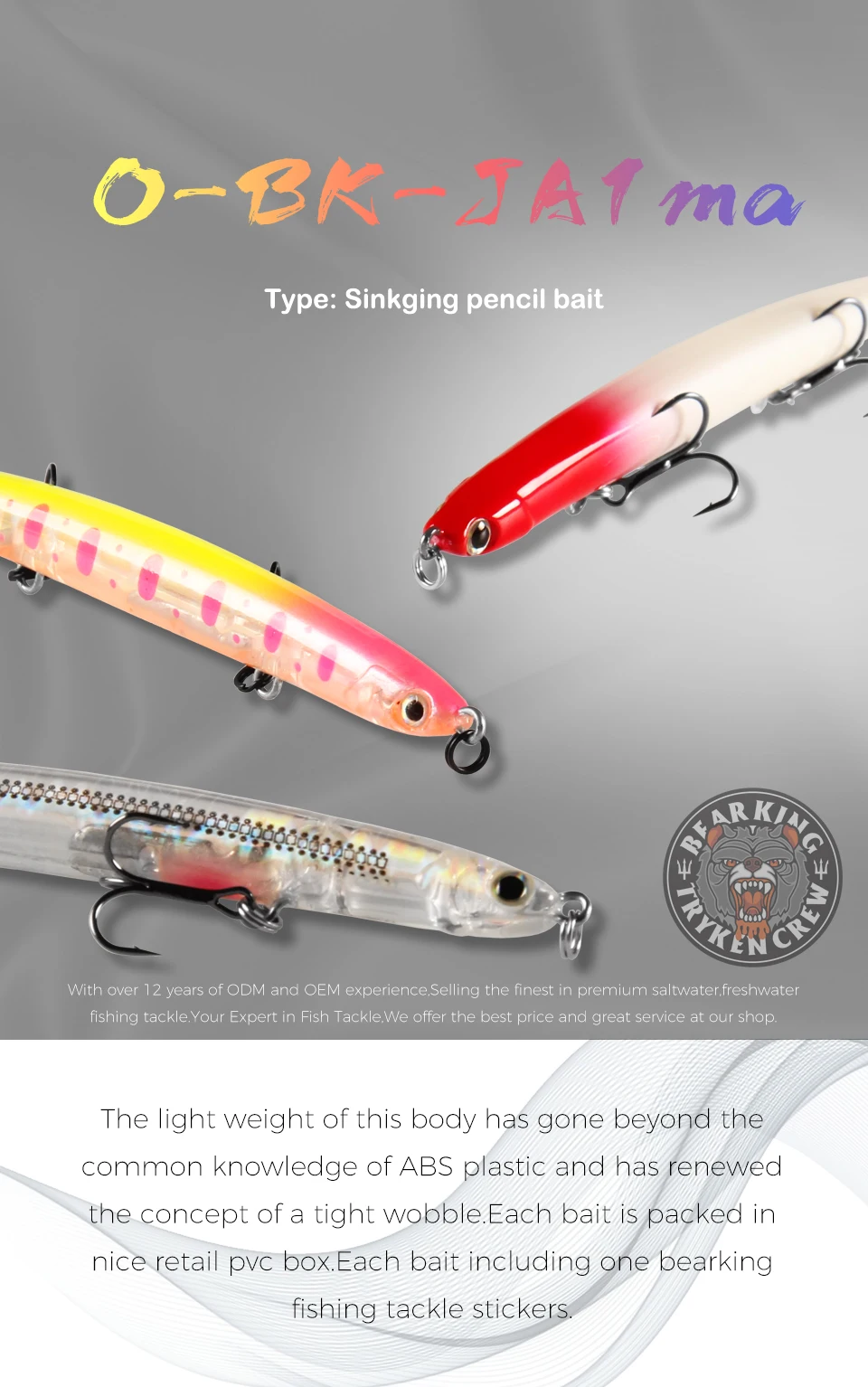Señuelo BEARKING de pesca profesional 11cm 12g