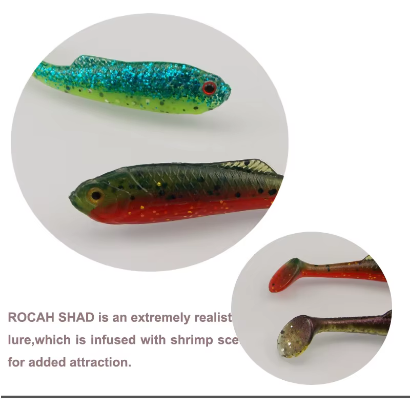 Rocah Shad 57mm señuelo blando nadador para lubina - imagen 4