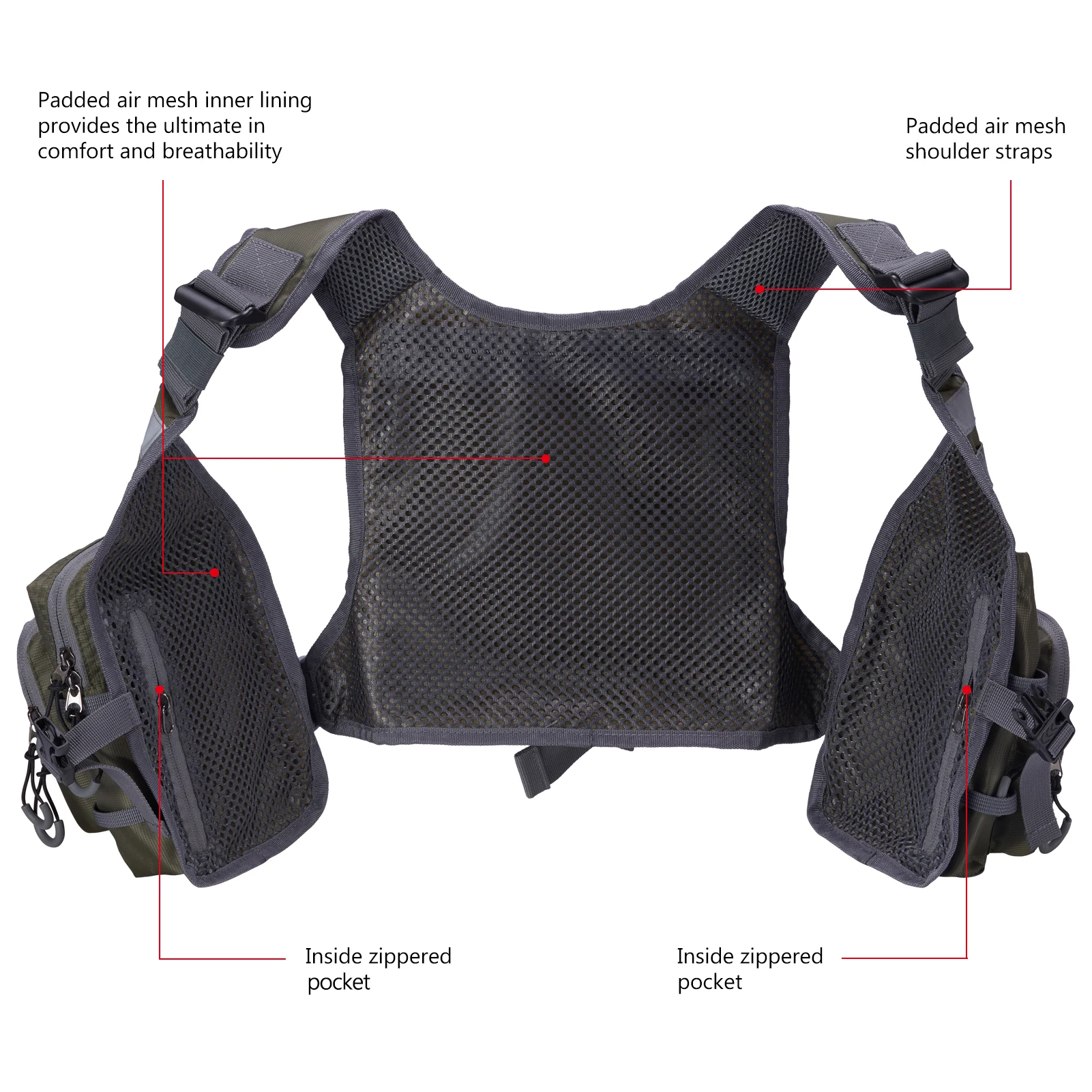 Bassdash FV08 Chaleco de pesca con mosca ultraligero unisex - imagen 3