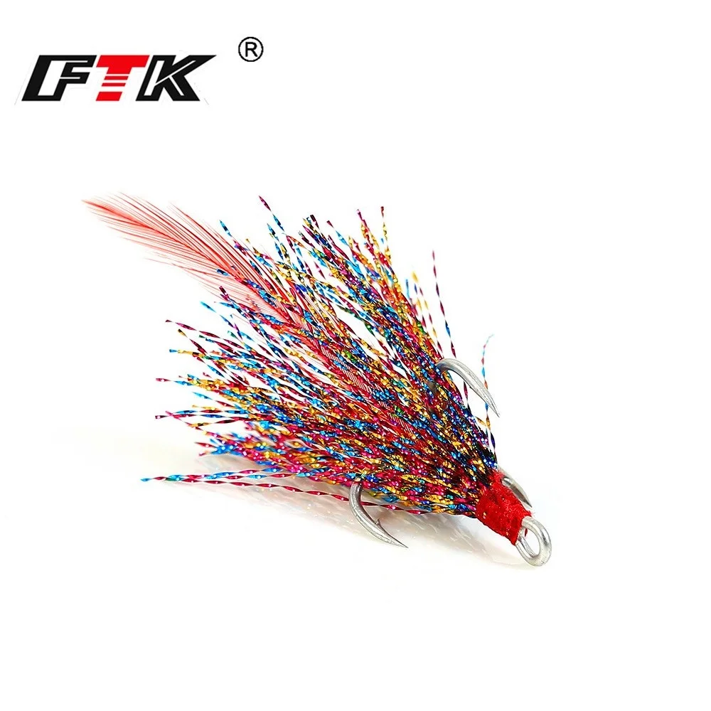FTK Anzuelo Triple para Mar – Acero al carbono con pelo - imagen 4