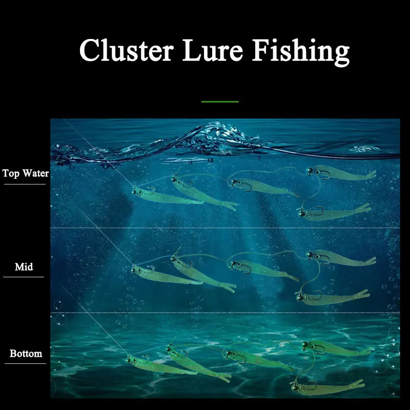 AS Cluster Señuelo Suave Cola en T – Cebo Lubina Marina - imagen 3