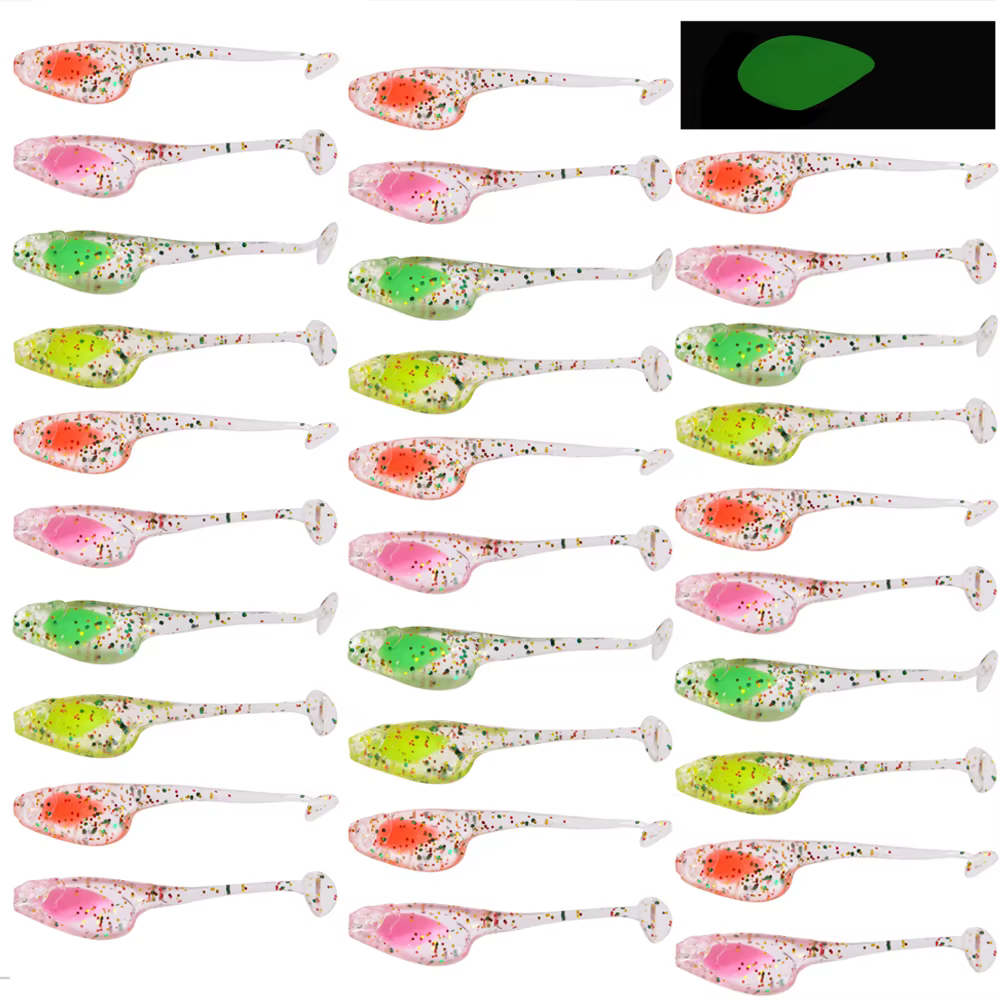 Swimbait flotante luminoso 5cm 1g – Silicona suave para trucha - imagen 5