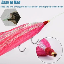 Bucktail Teaser para lubina - Cebo de agua salada con falda jig