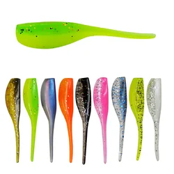 Señuelo de pesca gusano artificial doble color cola aguja