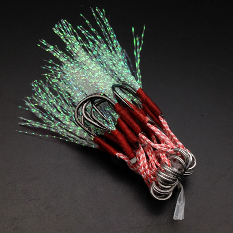 Anzuelos Jigging lento con púas y pluma – Acero carbono - imagen 3