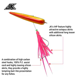 JK IHP Inchiku Luminoso - Anzuelo de Asistencia 1/0-2/0 para jig