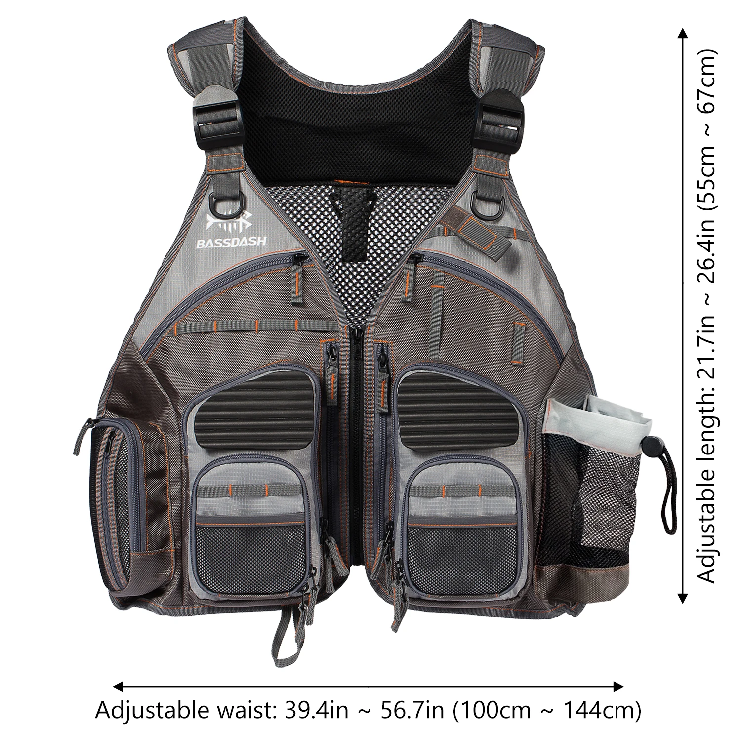 Bassdash Chaleco de pesca ajustable transpirable con seguridad - imagen 4