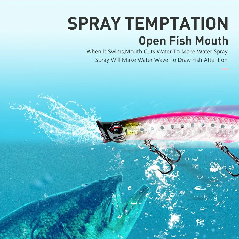 Kingdom Topwater Popper – Señuelo artificial de superficie para pesca - imagen 4