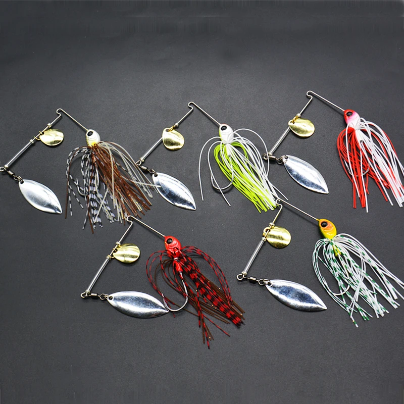 Señuelo wobbler spinner de metal con paleta giratoria