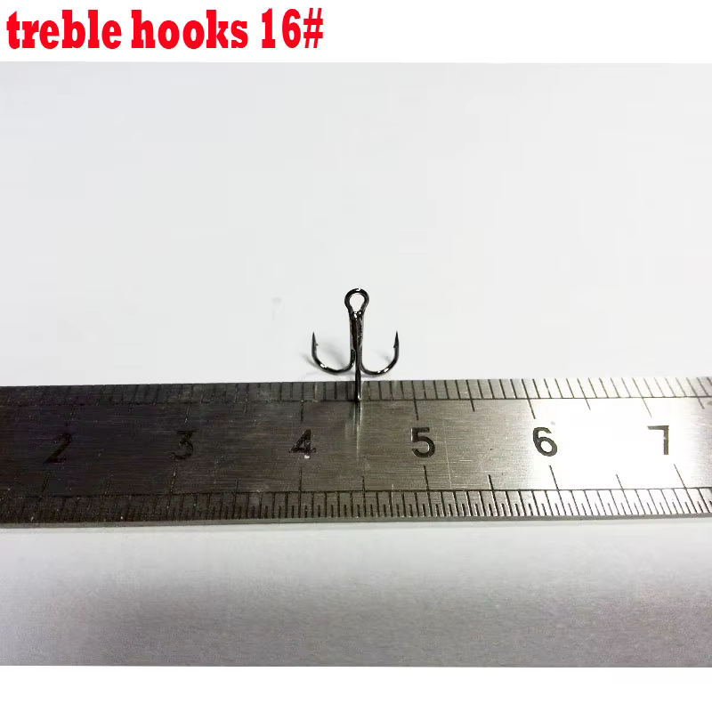 Anzuelos triple tamaño 16 afilados para pesca de precision