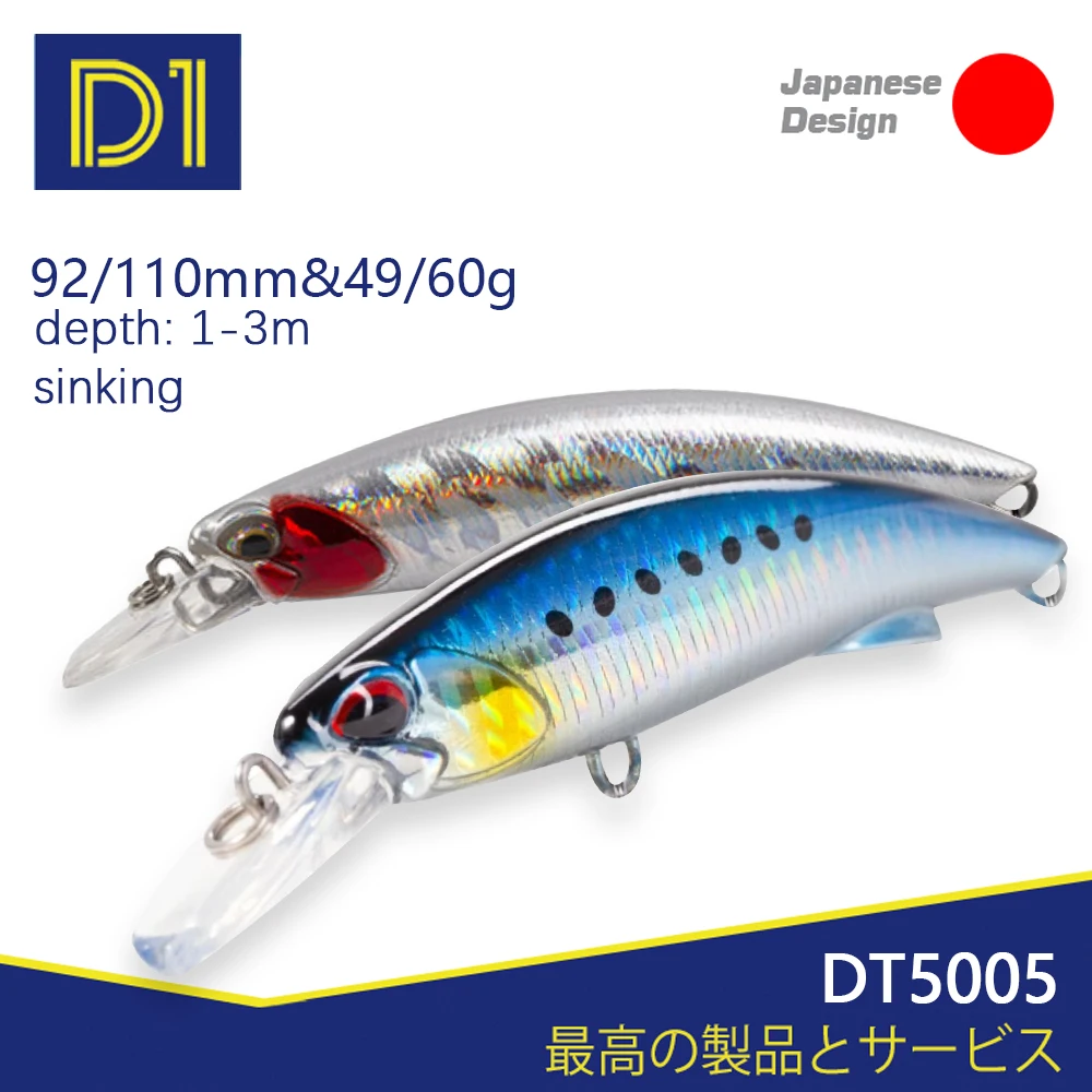 D1 Blazin Wobbler Minnow - Cebo de hundimiento rápido para lubina - imagen 2
