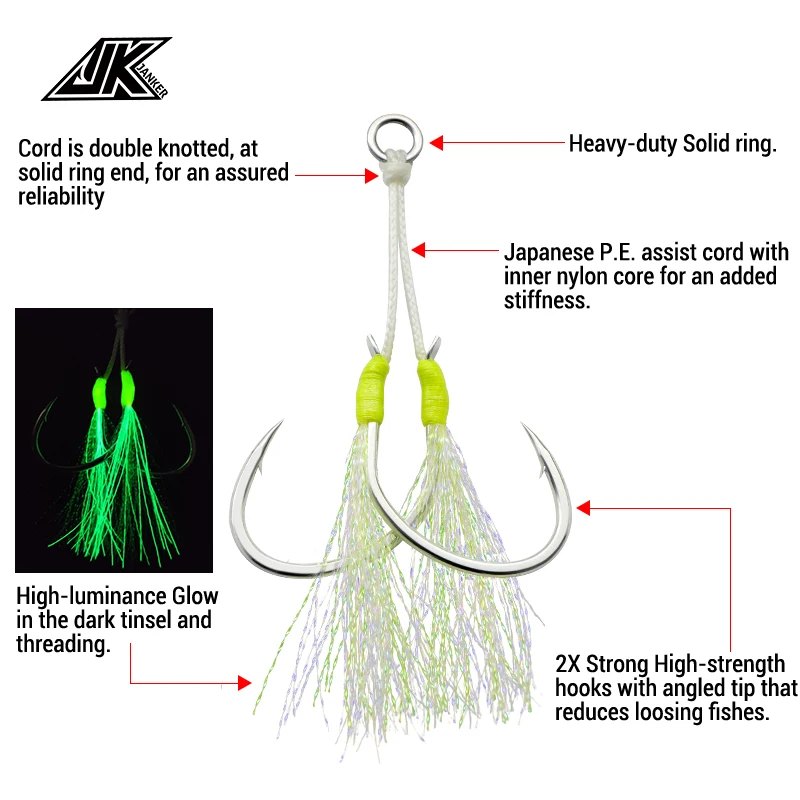 JK SJB Anzuelo Asistencia – Slow jigging plantillas metal 30-400g - imagen 3