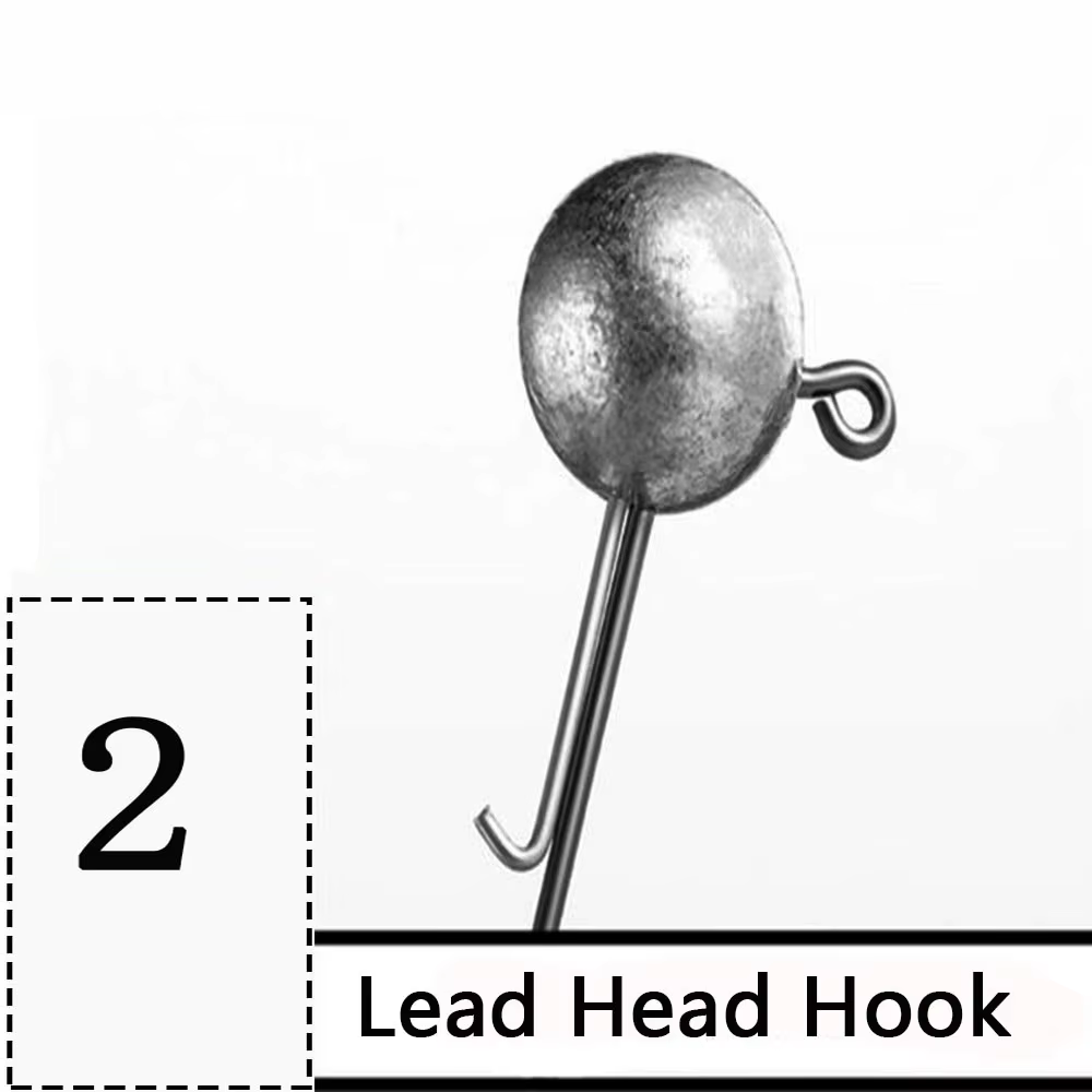 Anzuelos Jig Head bola redonda 7g – Vástago largo weedless para vinilo - imagen 2