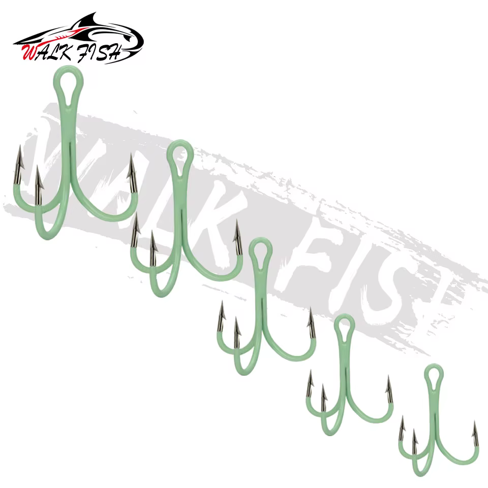 WALK FISH Anzuelos triples pesca marina – Acero alto carbono - imagen 2