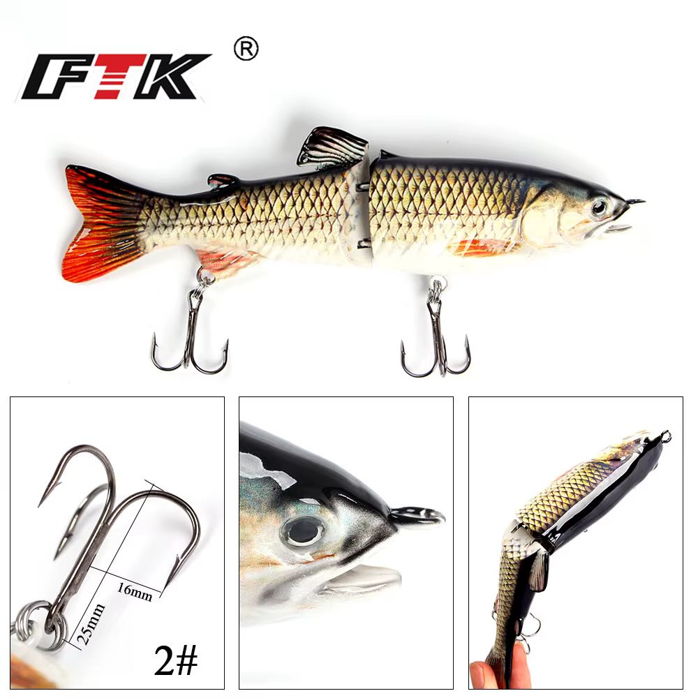Señuelo Lápiz FTK 65G – Swimbait multiarticulado para lubina - imagen 5